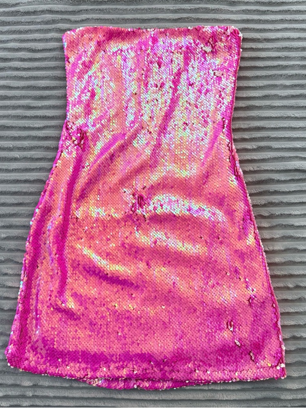 Lucy in the Sky Pink Reversible Sequin Strapless Dress